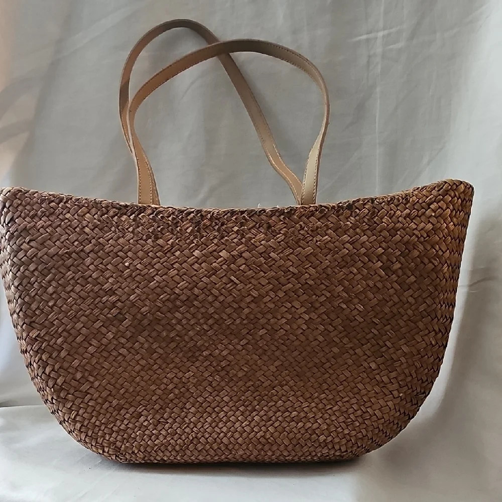 Cappelli Straworld Brown and Tan Shoulder Bag with Woven Design - Picture 3 of 6